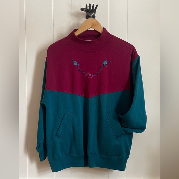 Fizical Medium Aqua Burgundy Leisure Sweatshirt - Picture 1 of 4